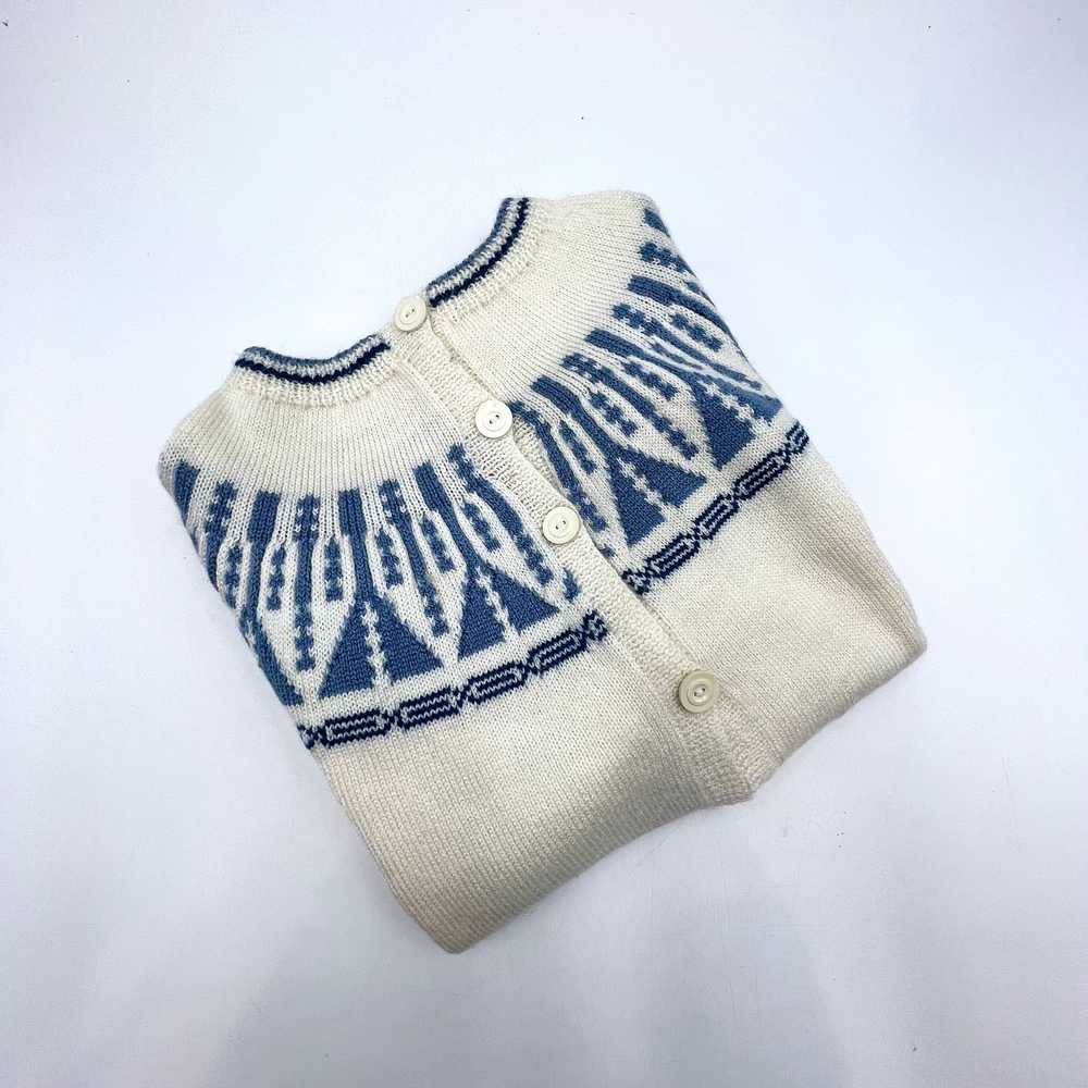 Vintage Vintage Cardigan Handmade Knit Fairisle A… - image 9