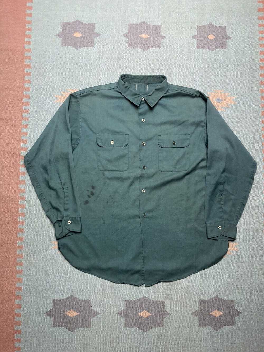 Streetwear × Vintage VTG 50s 60s work shirt twill… - image 1