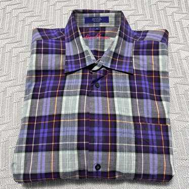 Alan Flusser Alan Flusser purple plaid button down