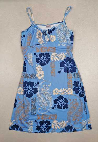 GIANI FEROTI Vintage Y2K Slip Dress Blue Floral pr