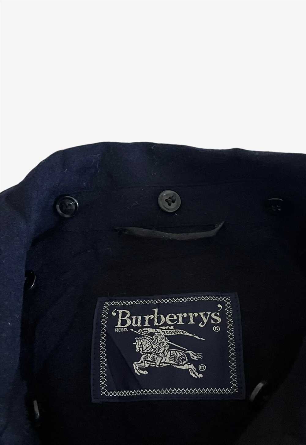 Vintage 80s Men's Burberry Navy Wool Jacket - image 2