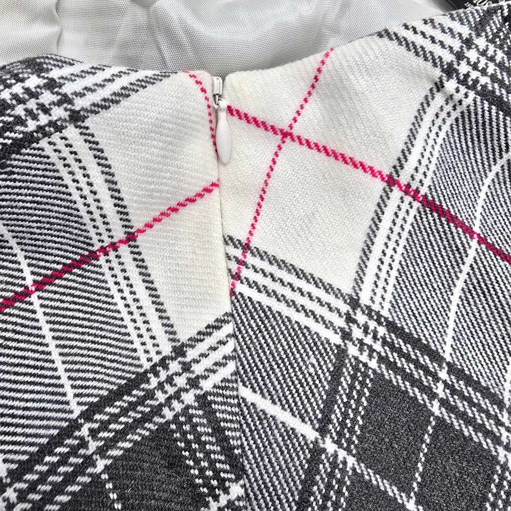 Other Tailor Black White Gingham Plaid Zip Mini S… - image 4