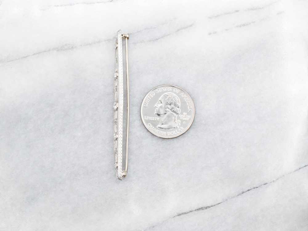 Antique Old Mine Cut Diamond Bar Pin - image 4