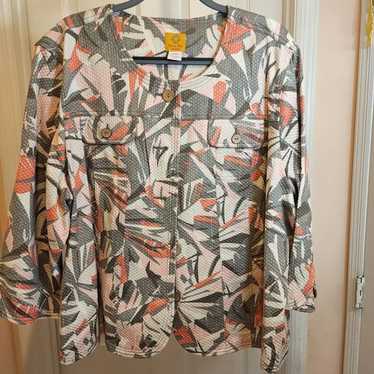 Ruby Rd - Multi-Color Textured Button Down Jacket… - image 1