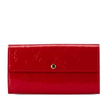 Red Louis Vuitton Monogram Vernis Sarah Long Wall… - image 1