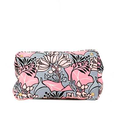 Pink Prada Floral Printed Canapa Satchel