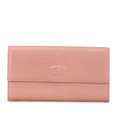 Pink Gucci Leather Swing Continental Wallet