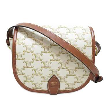 White Celine Monogram Triomphe Crossbody