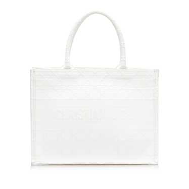 White Dior Medium Cannage Book Tote - image 1