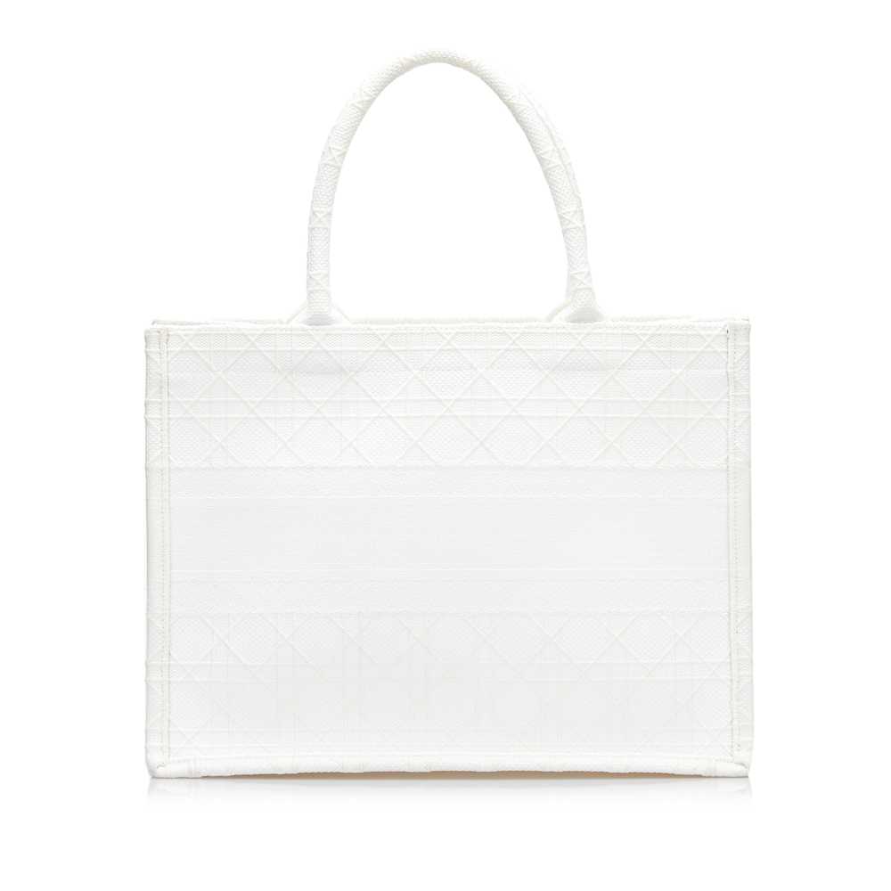 White Dior Medium Cannage Book Tote - image 3