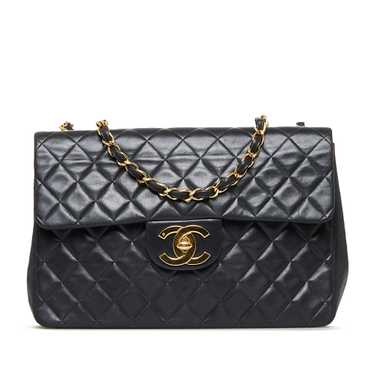 Black Chanel Maxi XL Classic Lambskin Single Flap 