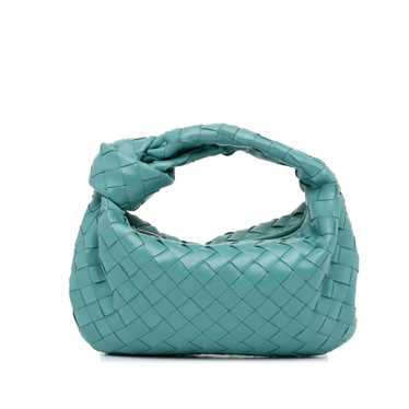 Blue Bottega Veneta Mini Patent Intrecciato Jodie 