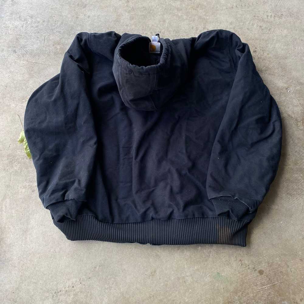 Vintage VINTAGE BLACK CARHARTT HOODED JACKET XL T… - image 3