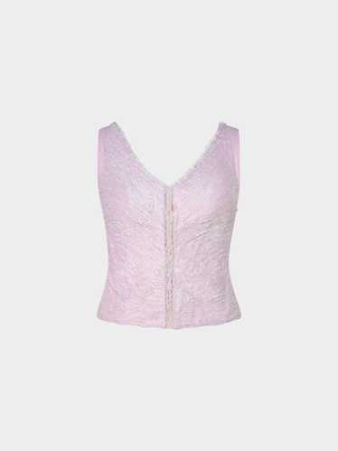 La Perla 2000s Pink Lace Tank Top