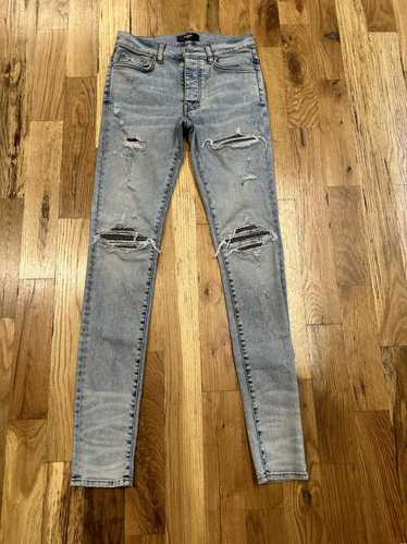 Amiri Amiri Silver Crystal Washed Blue Denim Jeans