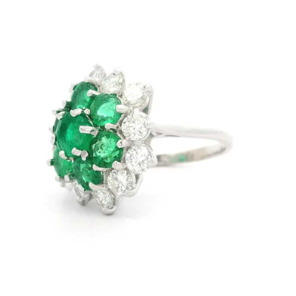 Vintage 18k Gold 3.75ctw Round Diamond & Emerald … - image 5