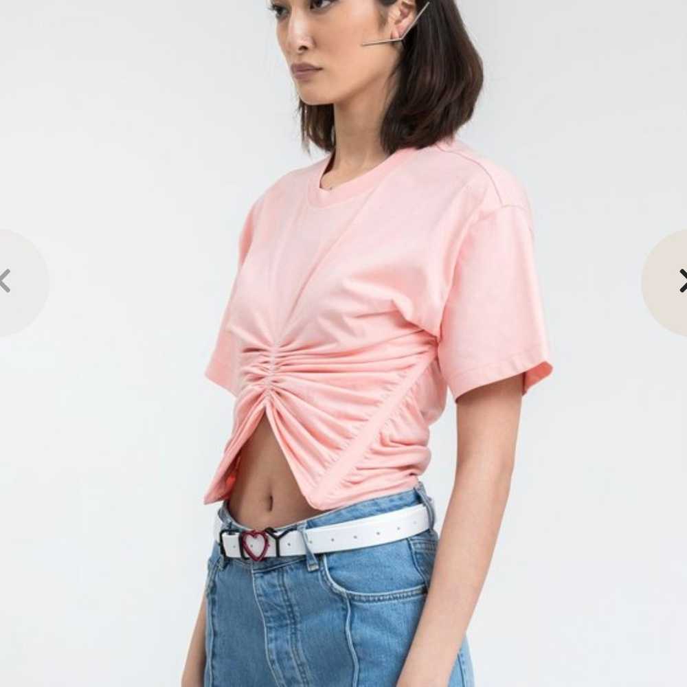 Y/PROJECT Ruched cropped cotton-jersey T-shirt - image 3