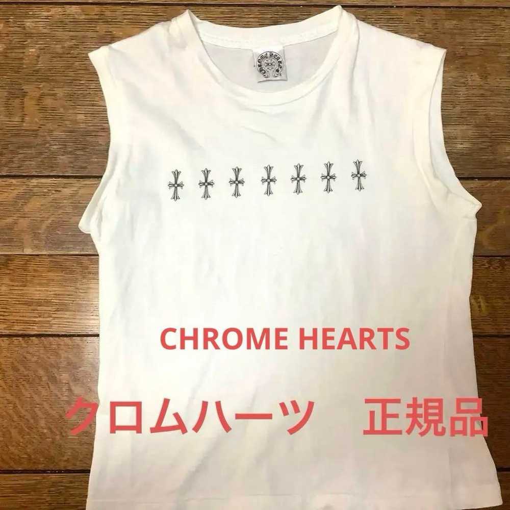 CHROME HEARTS Sleeveless T-shirt White Cross Print - image 1