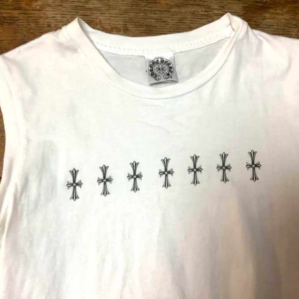 CHROME HEARTS Sleeveless T-shirt White Cross Print - image 3