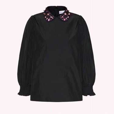 RED VALENTINO Taffeta Heart Embellished Blouse