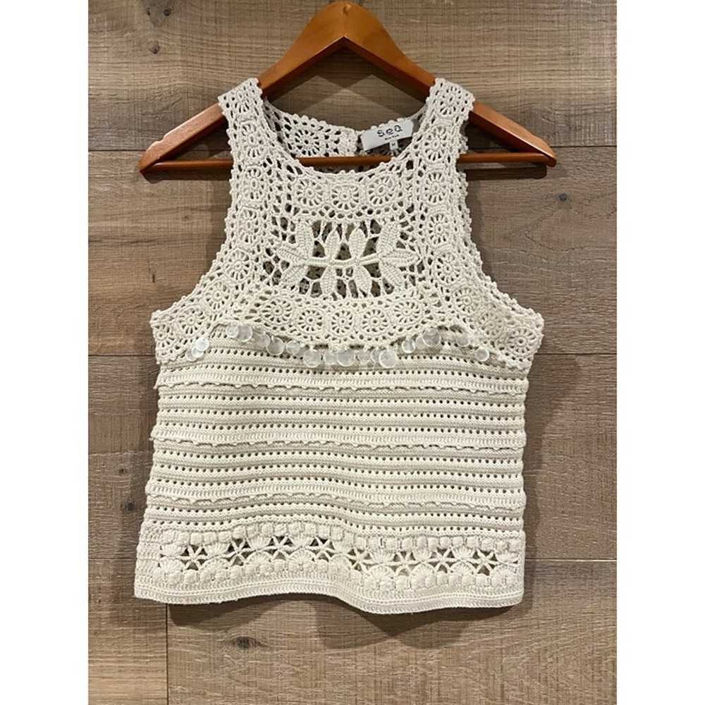 NEW SEA NEW YORK GIA wool CROCHET TANK TOP Size M - image 4