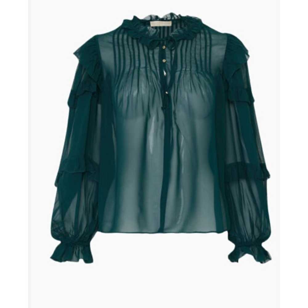 NEW ULLA JOHNSON Miray Silk Ruffle Puff Sleeve Bl… - image 3