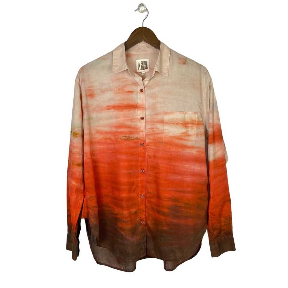 A Shirt Thing Duke Top Orange & Brown Rust Tie Dy… - image 3