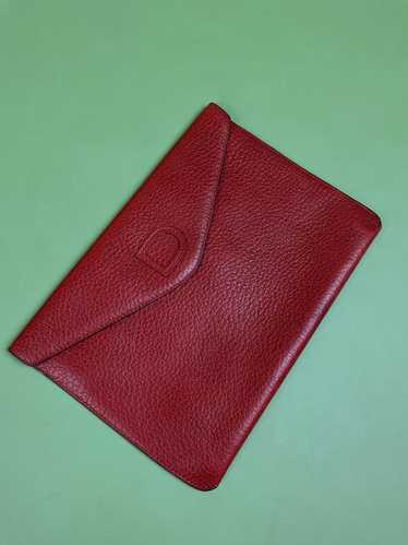 Delvaux DELVAUX Red D Logo Leather Clutch Envelope