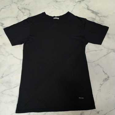 Miu Miu ブラック ハート柄　Tシャツ　Sサイズ ハート柄 シャツブラウス レディースVネック[品番：II000005167