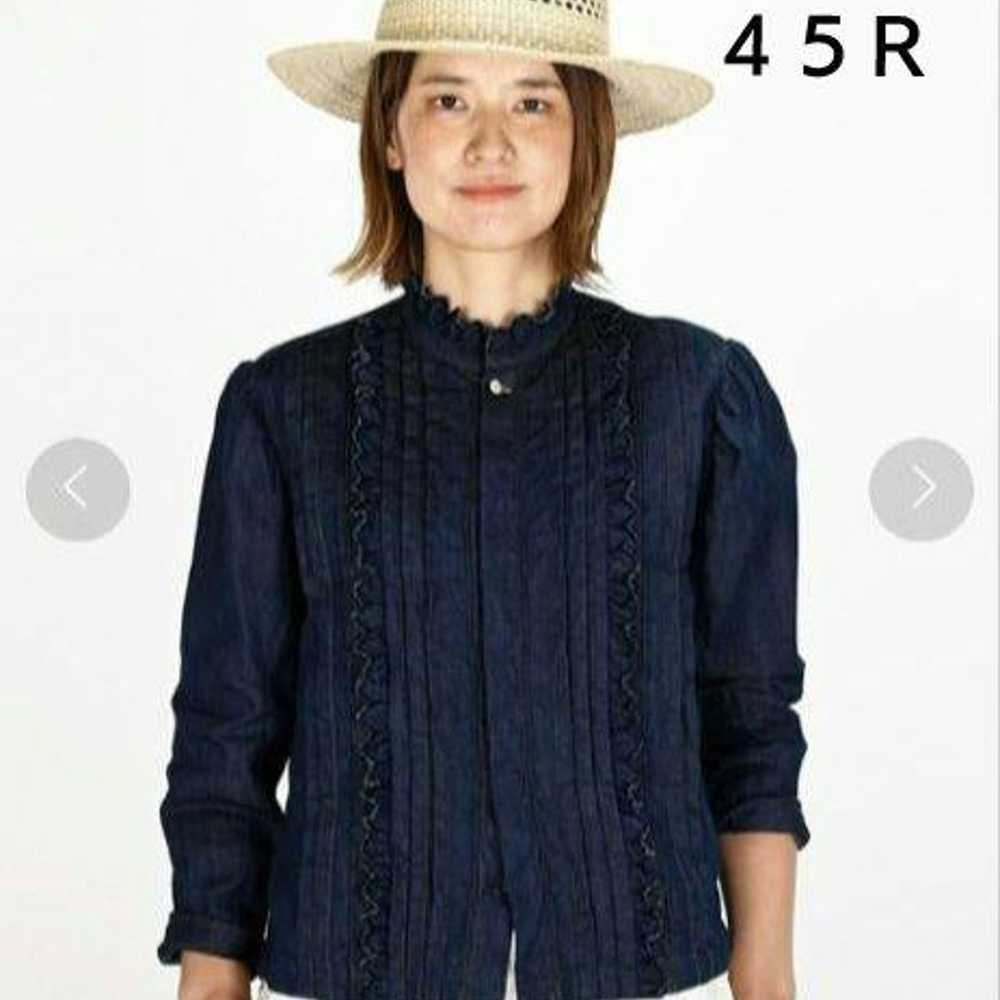 45R Wheat Denim Tuck Lace Blouse 45rpm - image 1