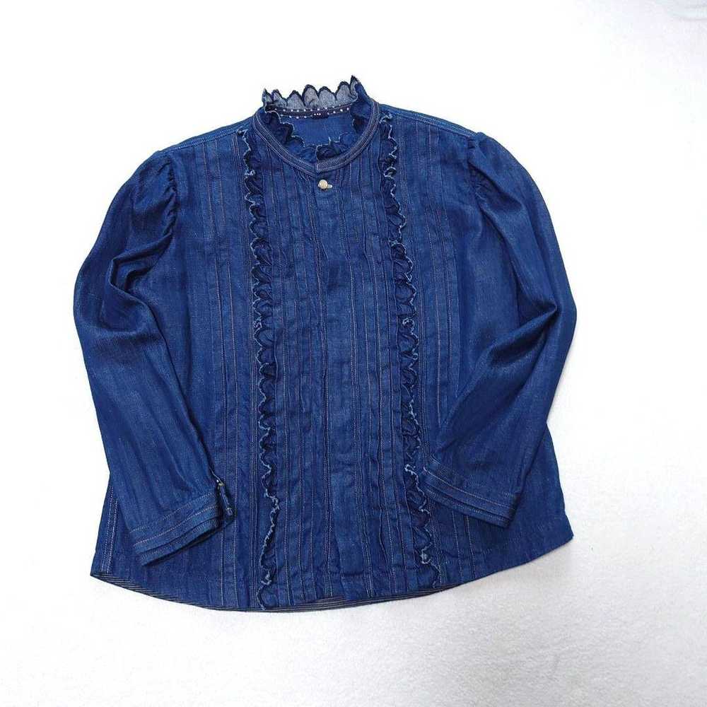 45R Wheat Denim Tuck Lace Blouse 45rpm - image 6