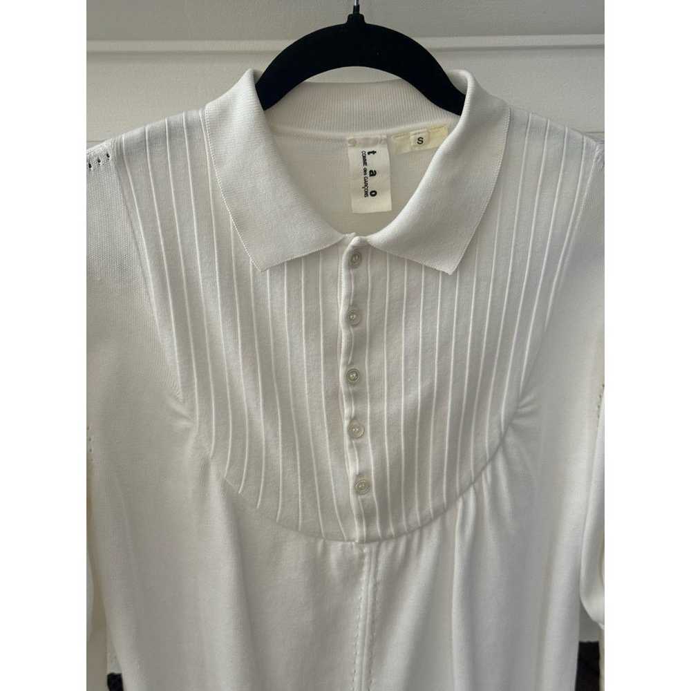 COMME des GARCONS Tao Silk Knit Pointelle Polo Bl… - image 3