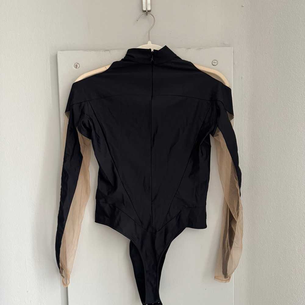 Mugler Black Illusion Sheer Bodysuit L - image 11