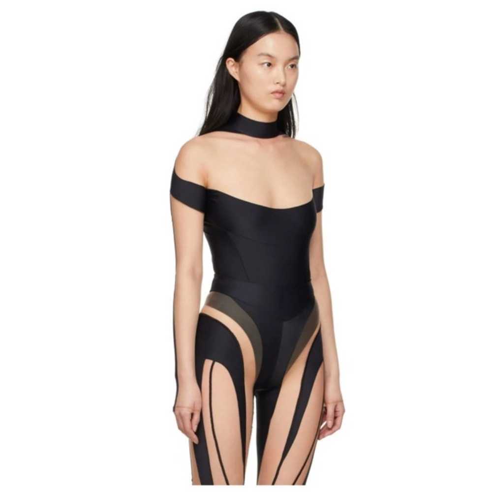 Mugler Black Illusion Sheer Bodysuit L - image 4