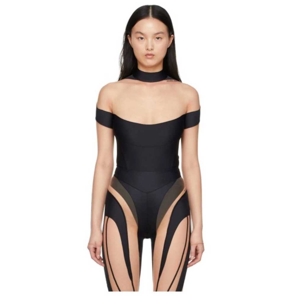 Mugler Black Illusion Sheer Bodysuit L - image 6