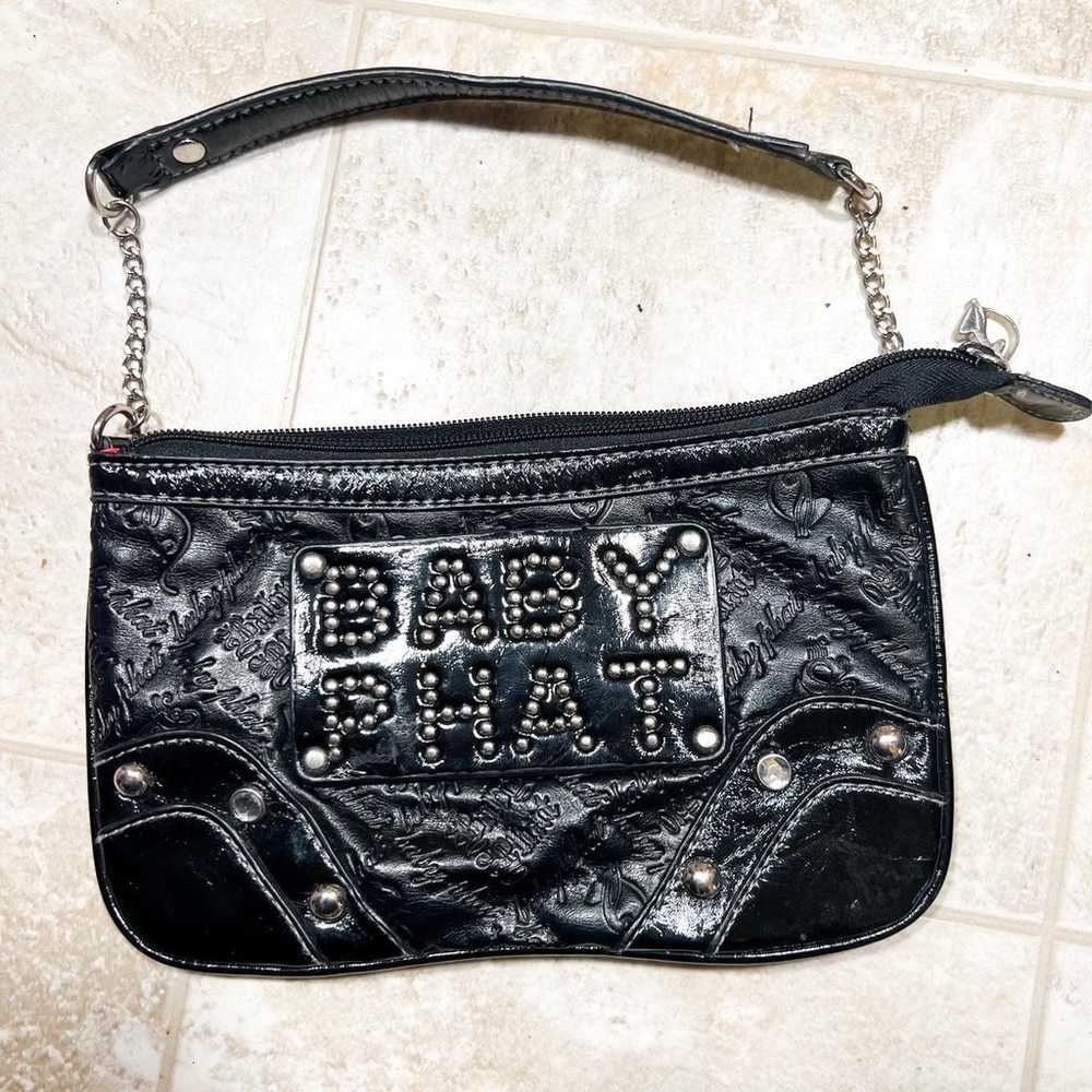 Y2K Baby Phat black and silver shoulder bag with … - image 1