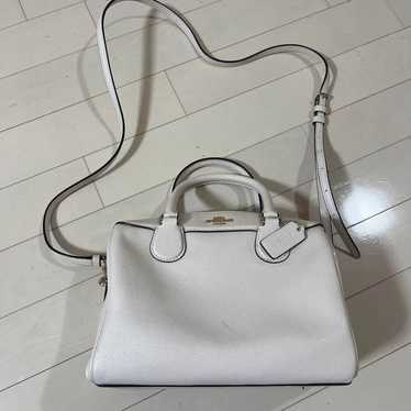 Coach White Leather Handbag - image 1