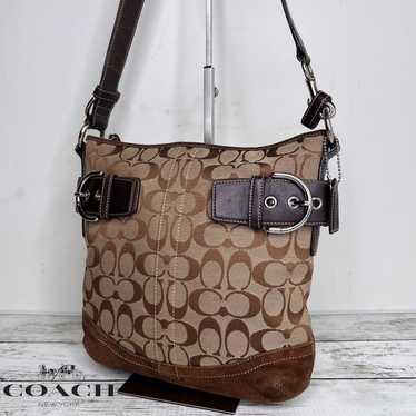 COACH Signature Leather Shoulder Bag J50