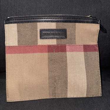 Burberry Nova Check Canvas & Leather Tan Ashby Po… - image 1