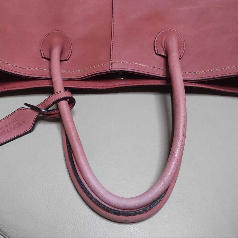 [Used / Bargain] MONTOWA Leather Handbag Light Pi… - image 3