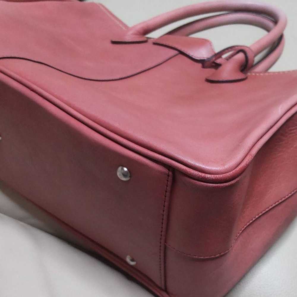 [Used / Bargain] MONTOWA Leather Handbag Light Pi… - image 5