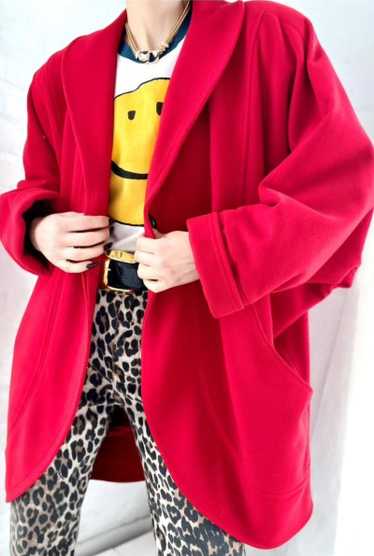 rouge wool cocoon coat