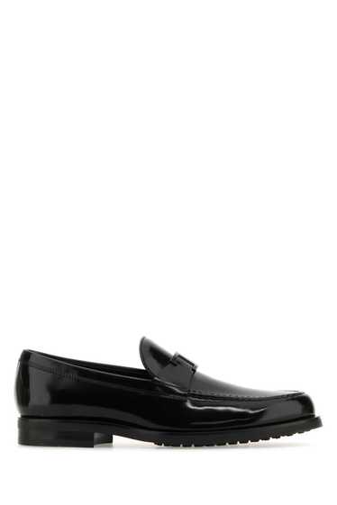 Black Leather T Timeless Loafers