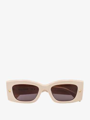 Alexander Mcqueen Woman White Sunglasses