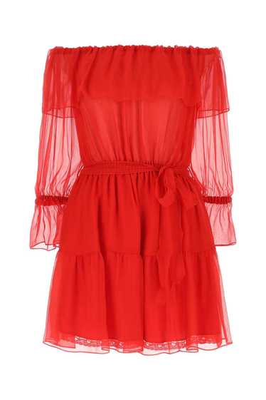 Red Chiffon Mini Dress - image 1