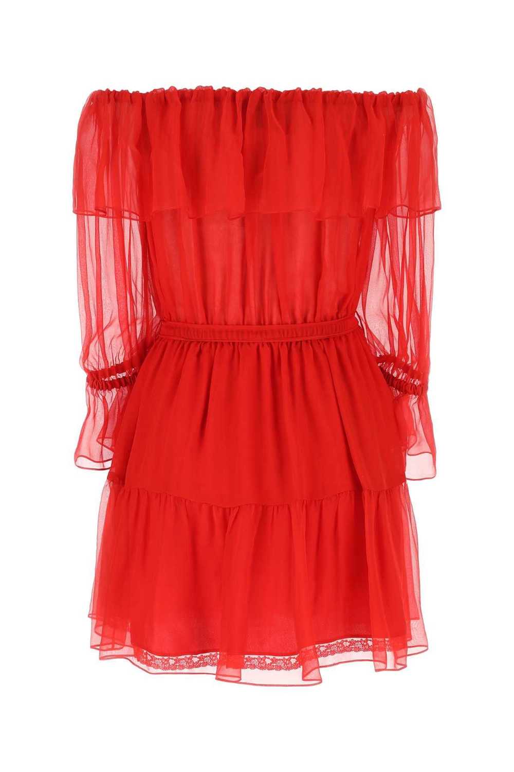 Red Chiffon Mini Dress - image 2