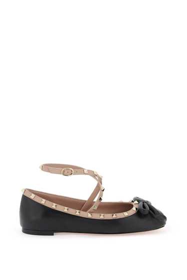 VALENTINO GARAVANI Silk Rockstud Ballet Flats