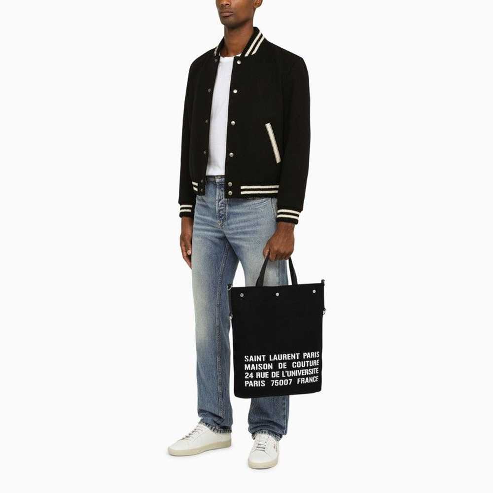 Saint Laurent North/South Tote Bag In Black Canvas - image 2