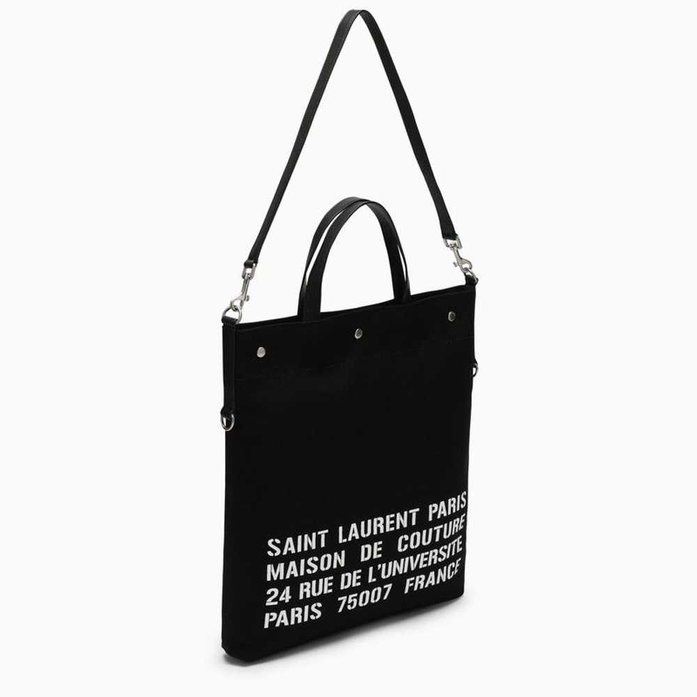 Saint Laurent North/South Tote Bag In Black Canvas - image 3