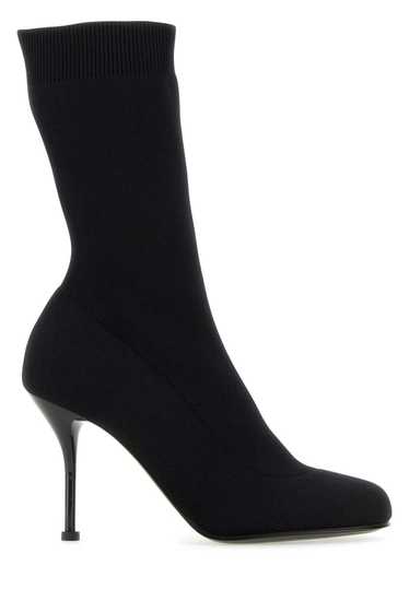 Black Stretch Nylon Ankle Boots